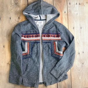 Lucky Lotus Zippered Hoodie Embroidered Nordic Design
